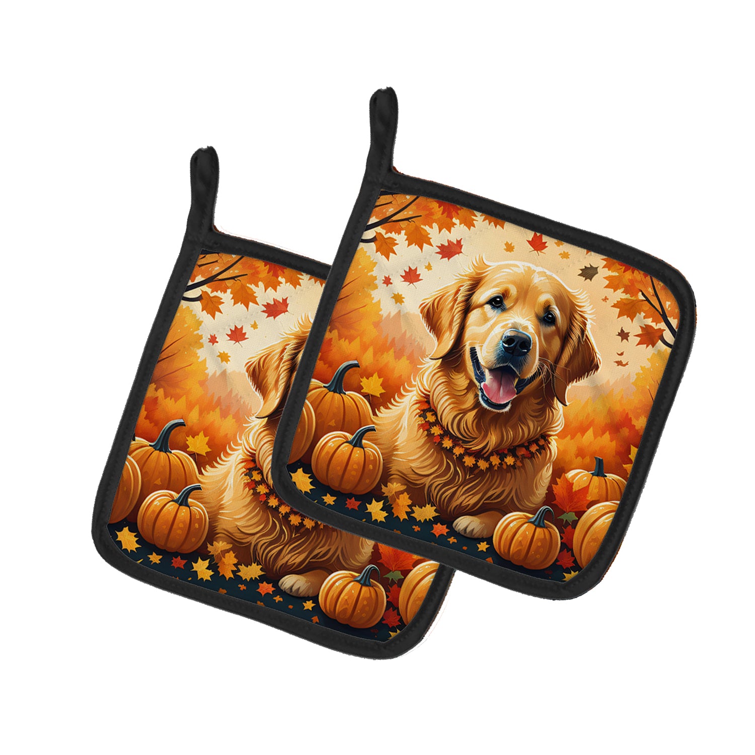 Buy this Golden Retriever Fall Pair of Pot Holders