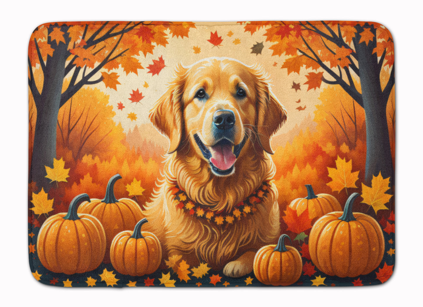 Buy this Golden Retriever Fall Memory Foam Kitchen Mat