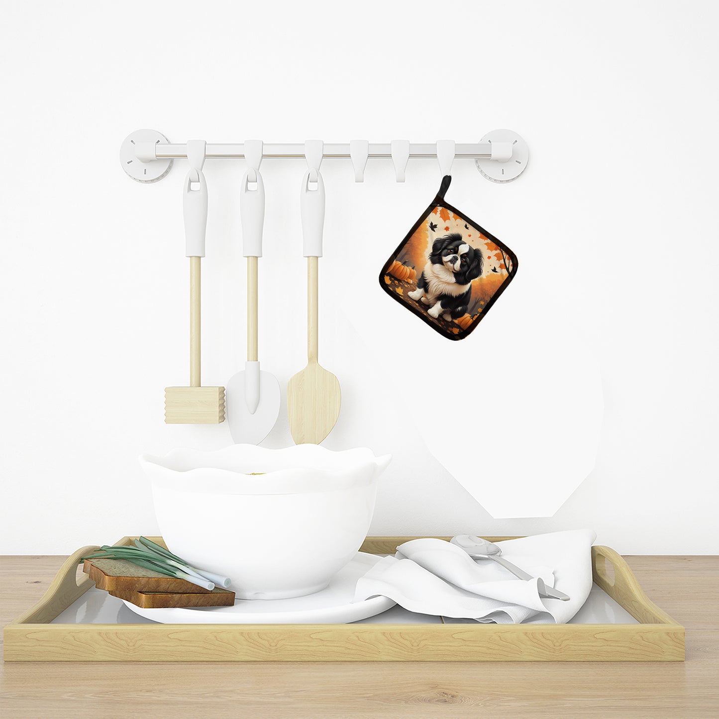 Japanese Chin Fall Pair of Pot Holders