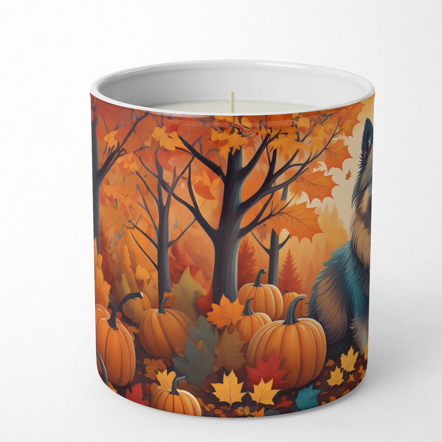 Buy this Keeshond Fall Decorative Soy Candle