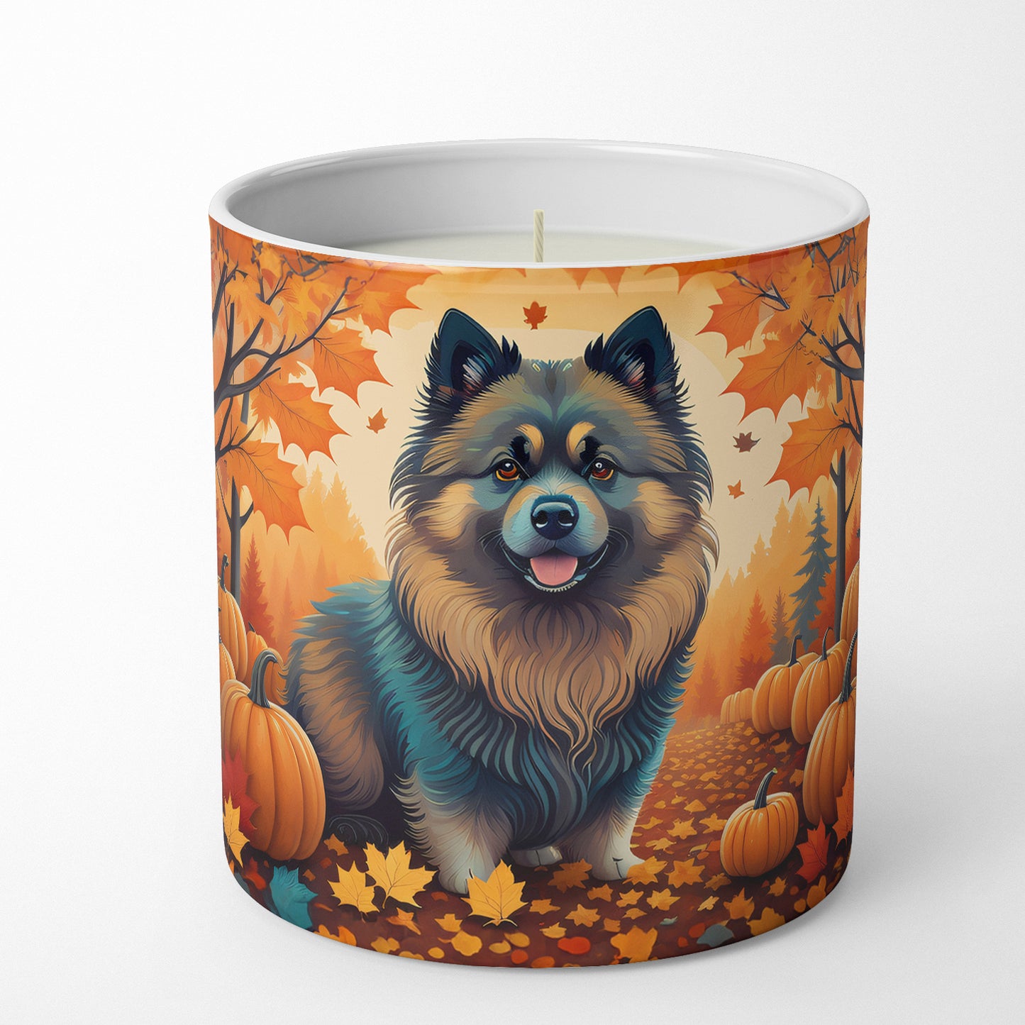 Keeshond Fall Decorative Soy Candle