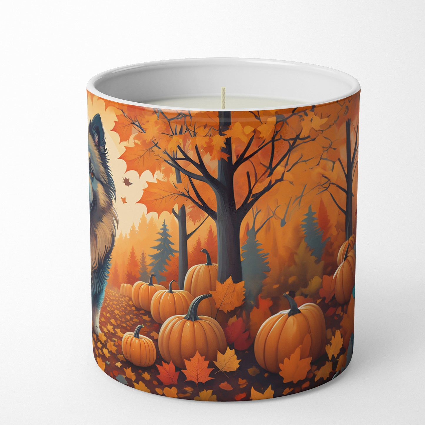 Keeshond Fall Decorative Soy Candle
