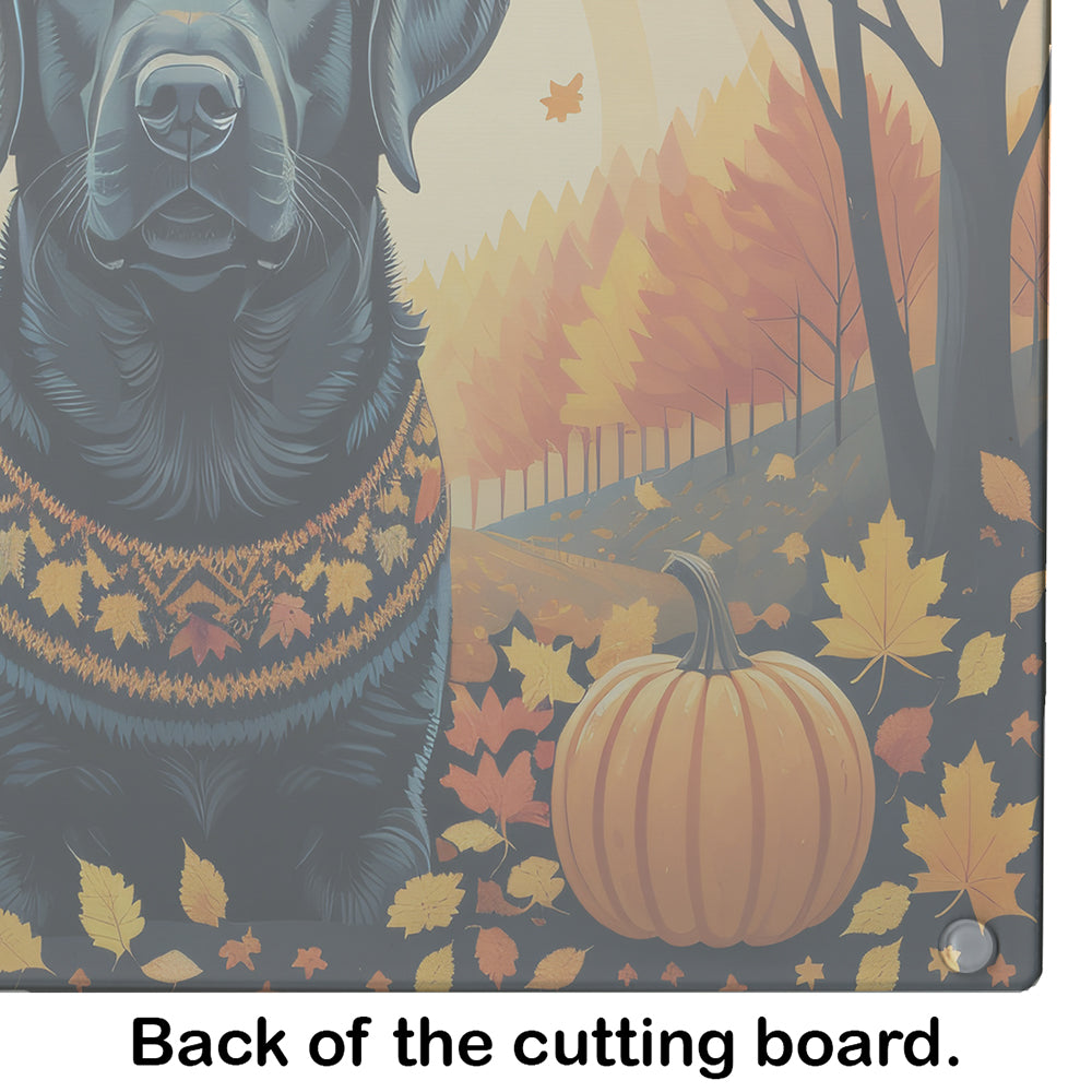 Black Labrador Retriever Fall Glass Cutting Board