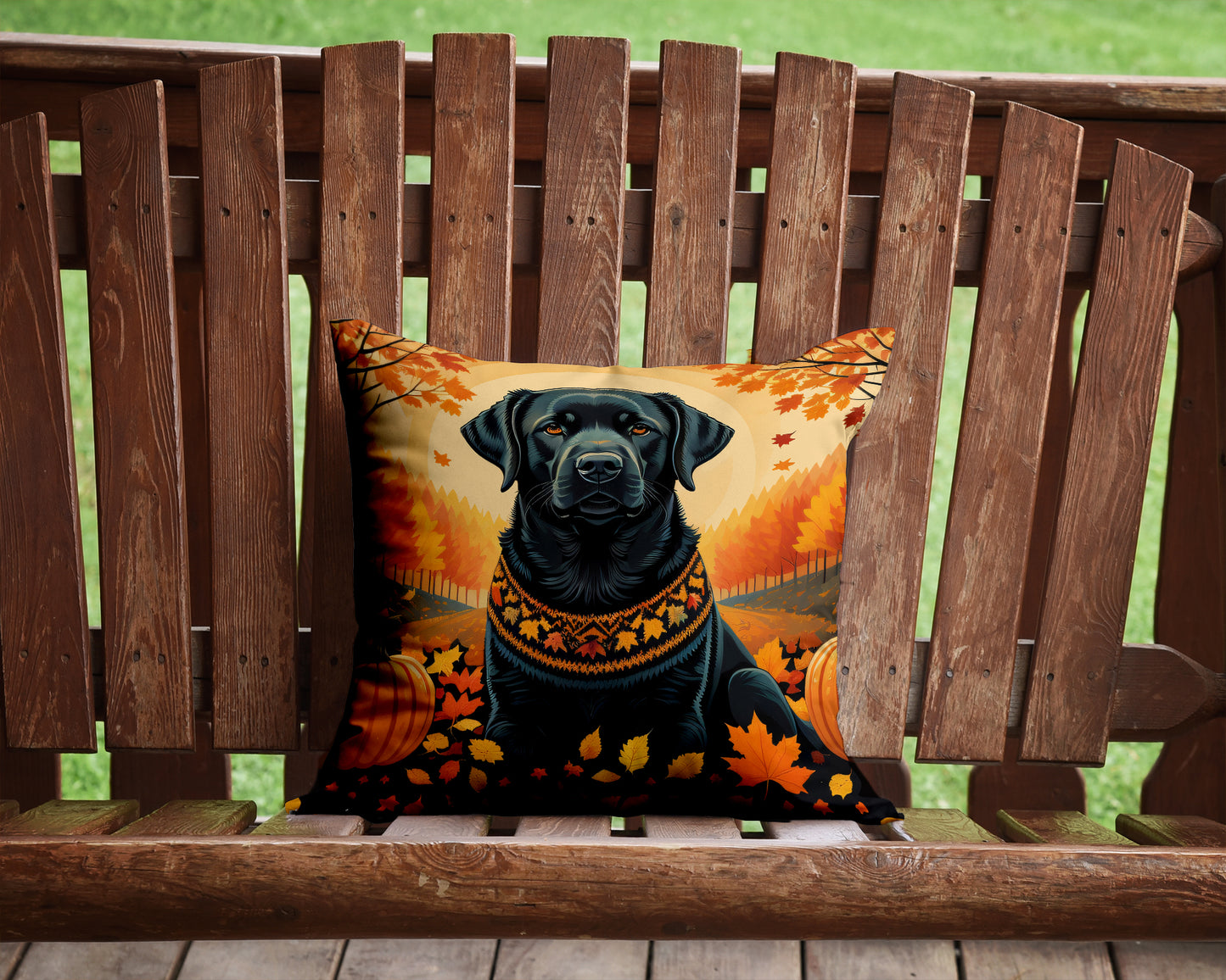 Black Labrador Retriever Fall Throw Pillow