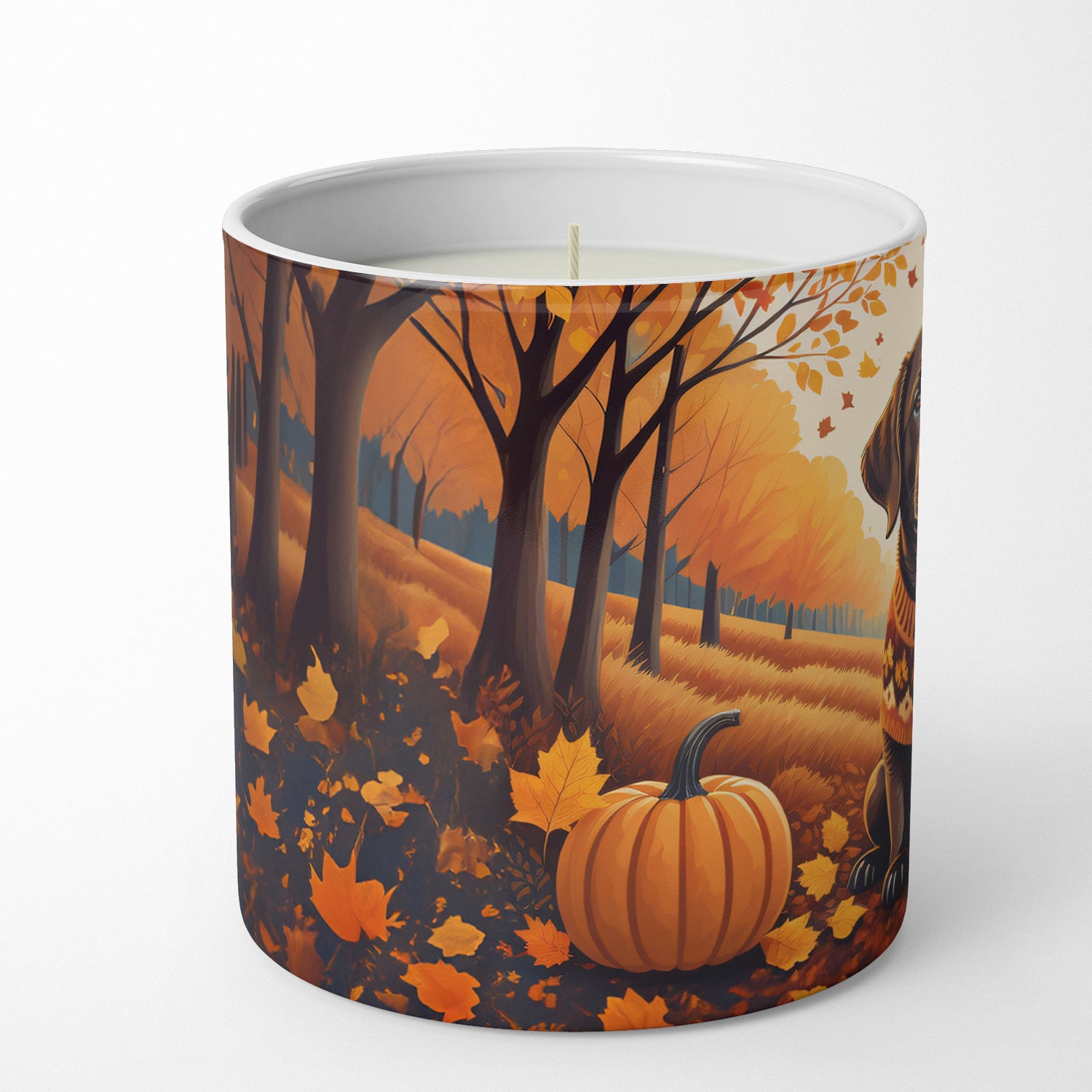 Buy this Chocolate Labrador Retriever Fall Decorative Soy Candle