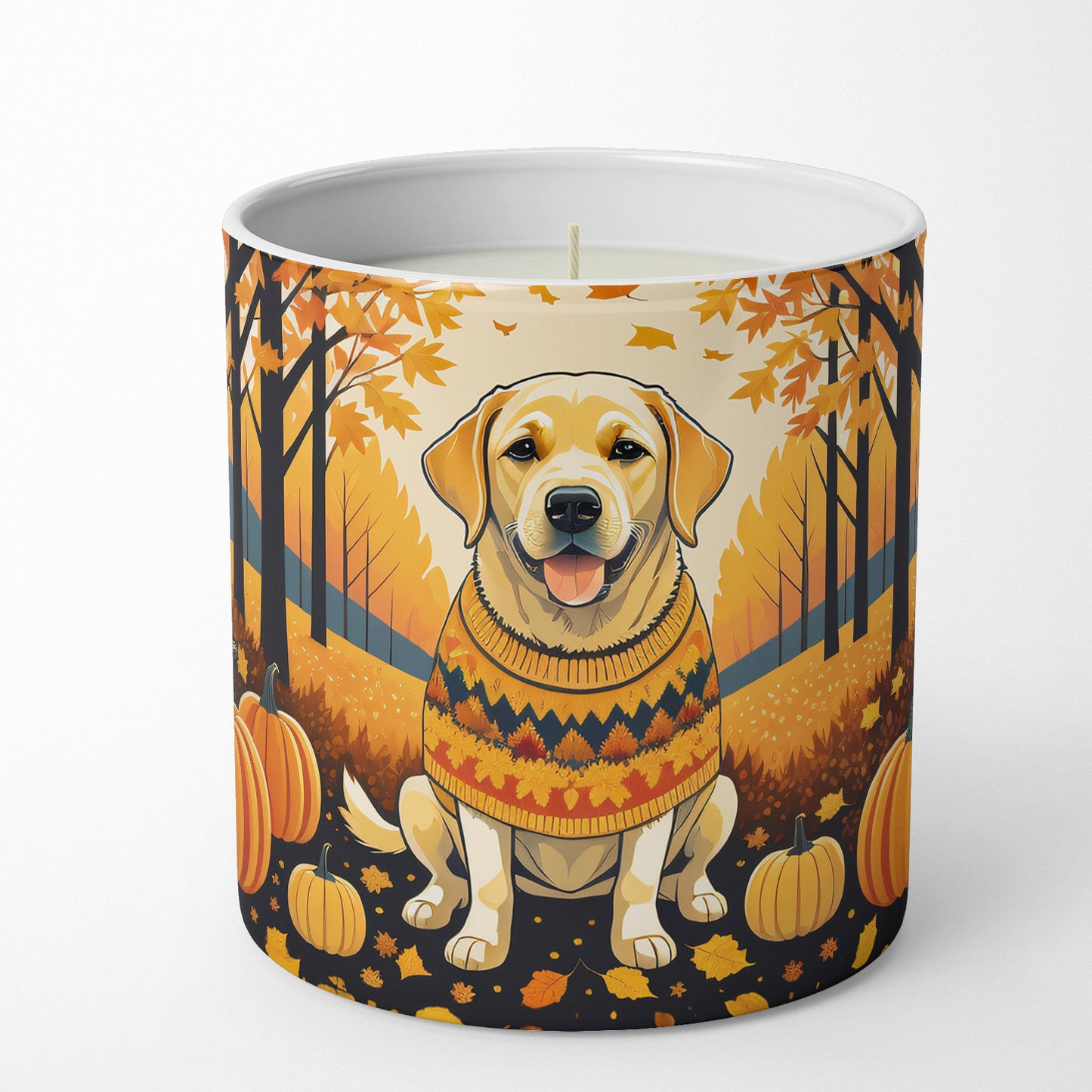 Yellow Labrador Retriever Fall Decorative Soy Candle