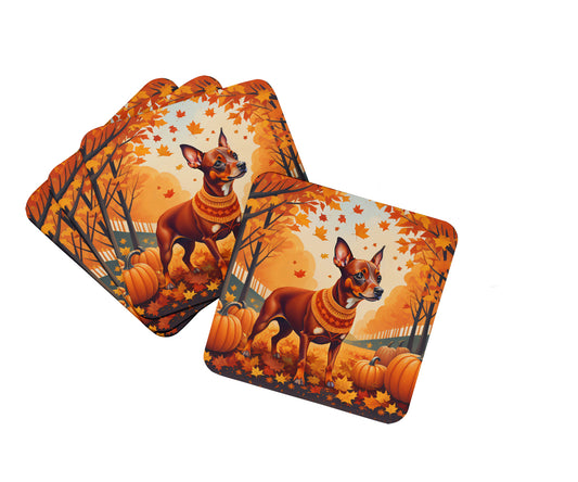 Buy this Red Miniature Pinscher Fall Foam Coasters