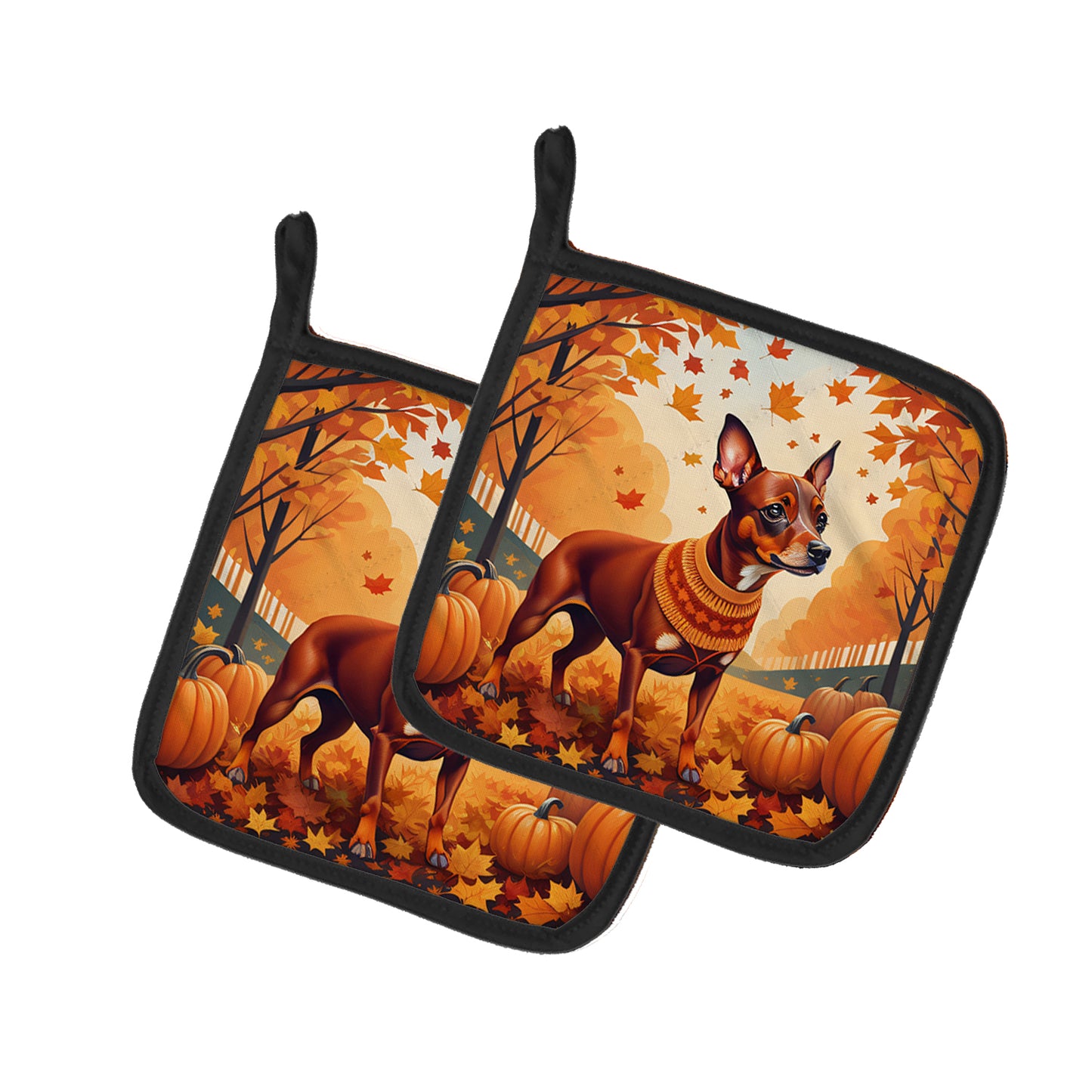 Buy this Red Miniature Pinscher Fall Pair of Pot Holders