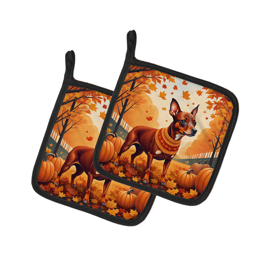 Buy this Red Miniature Pinscher Fall Pair of Pot Holders
