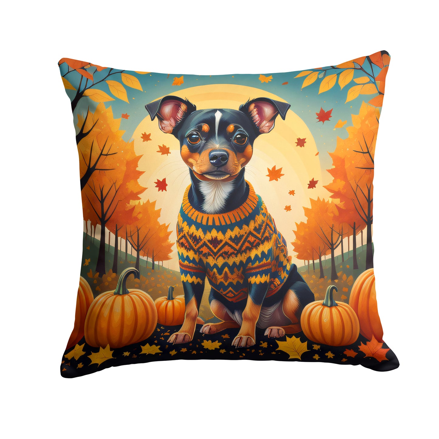 Buy this Miniature Pinscher Fall Throw Pillow