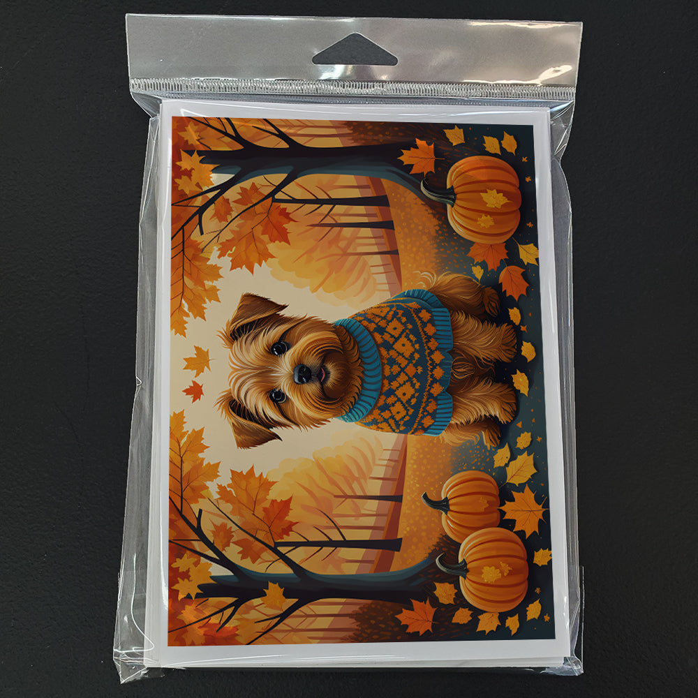Norfolk Terrier Fall Greeting Cards and Envelopes Pack of 8
