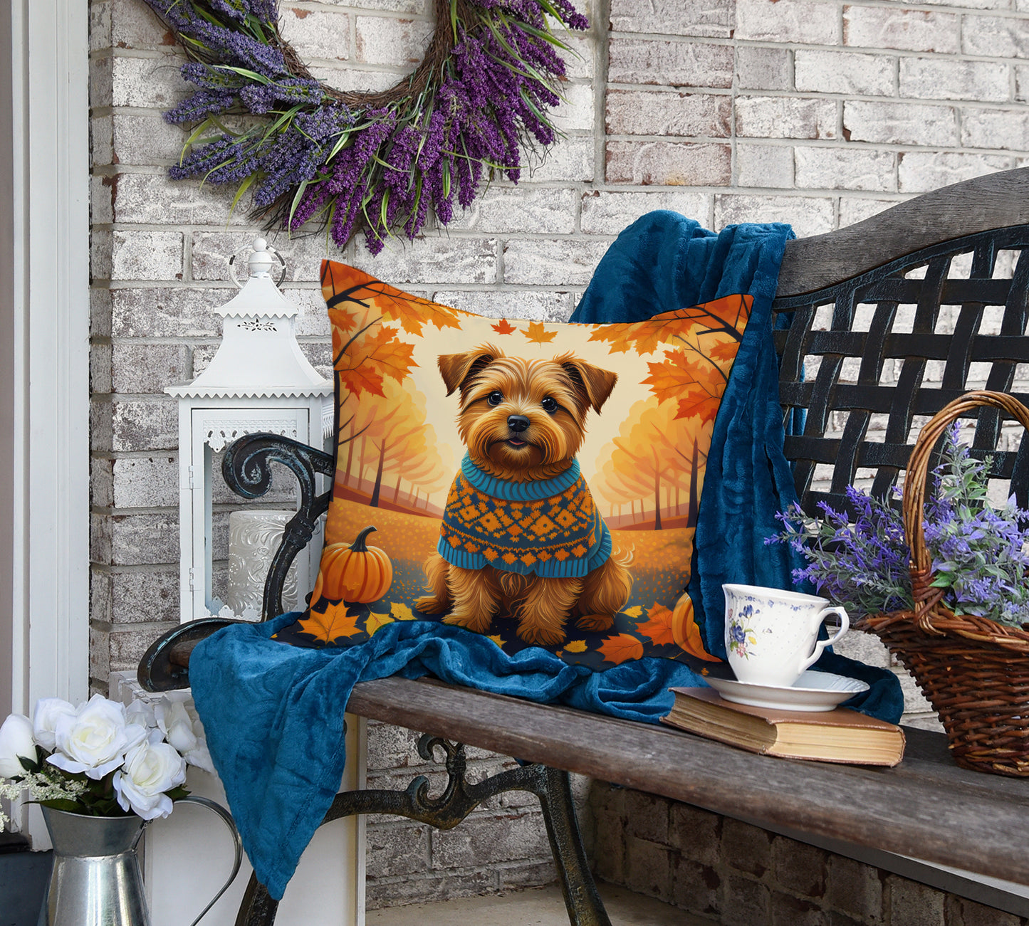 Norfolk Terrier Fall Throw Pillow