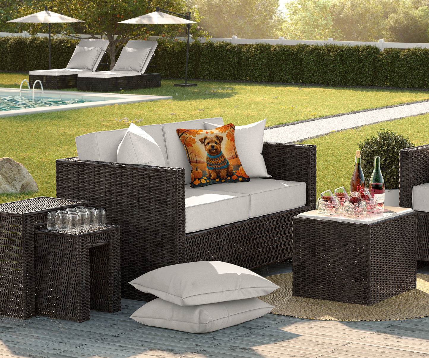 Norfolk Terrier Fall Throw Pillow