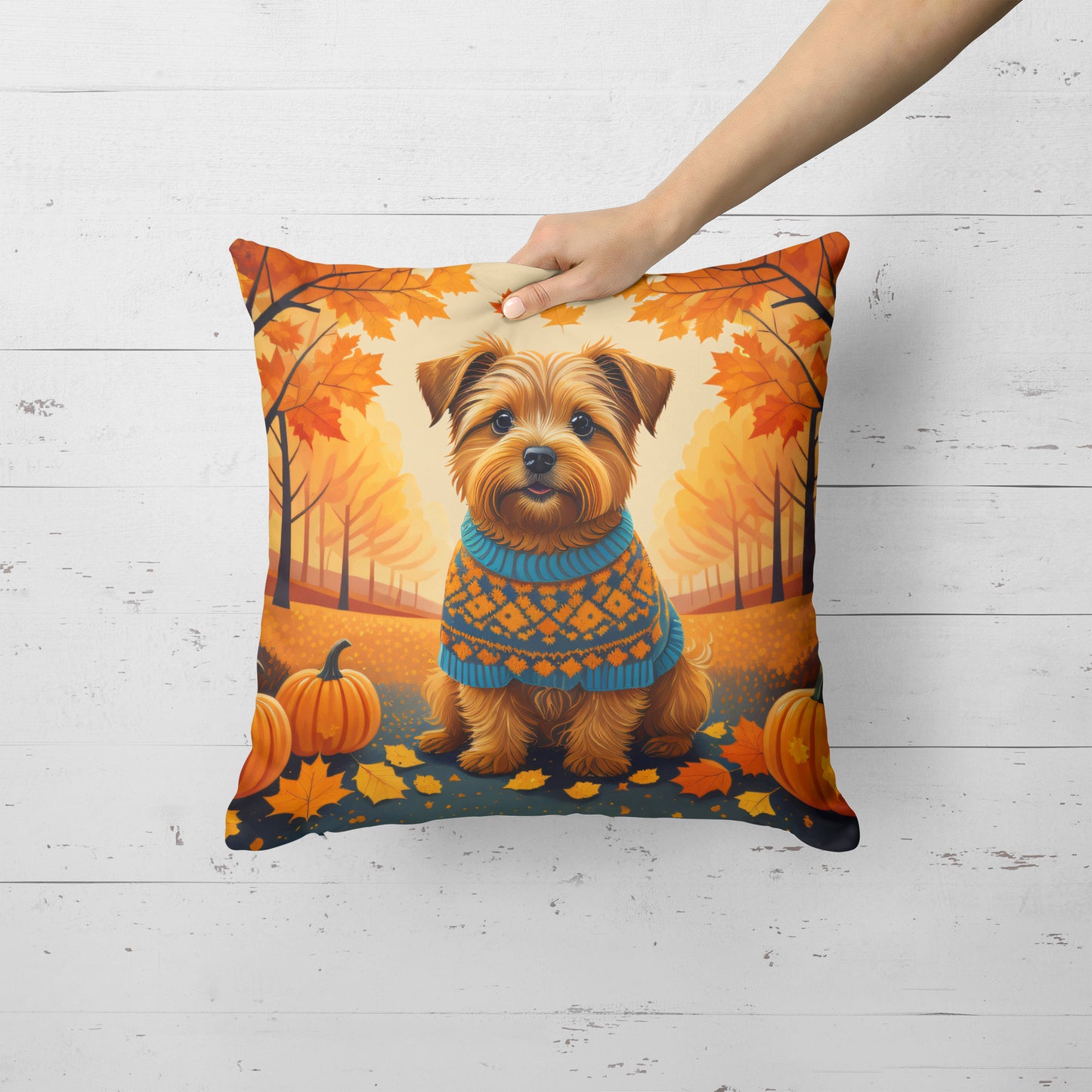 Norfolk Terrier Fall Throw Pillow