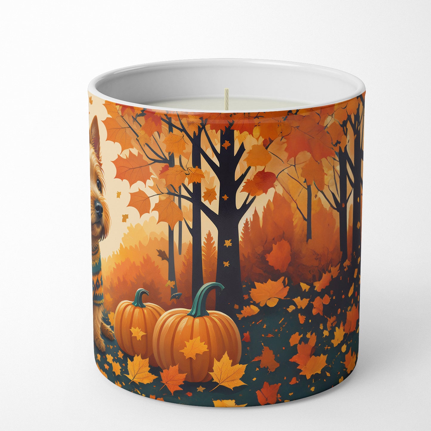 Norwich Terrier Fall Decorative Soy Candle