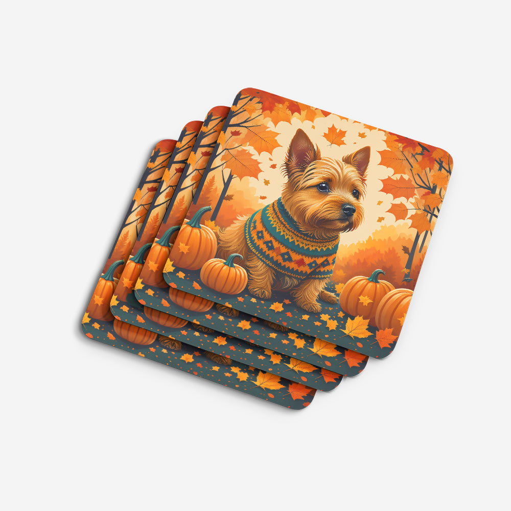 Norwich Terrier Fall Foam Coasters