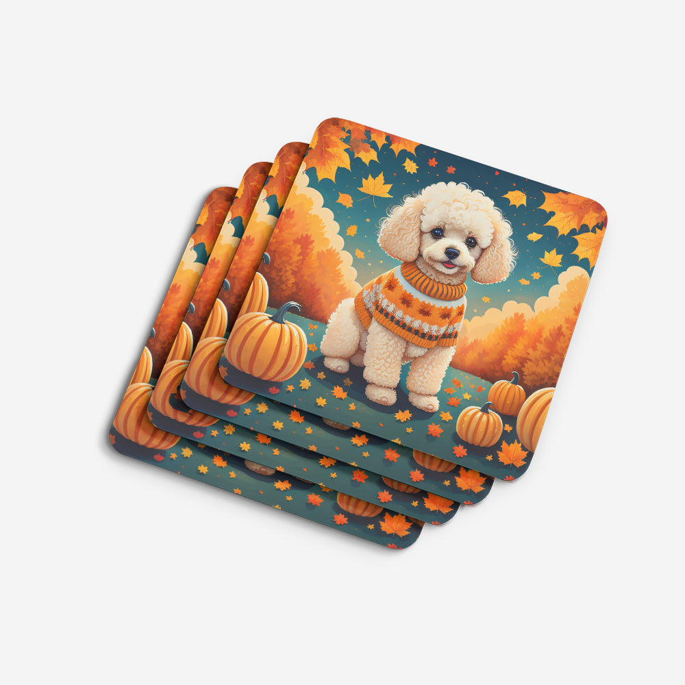 Poodle Fall Foam Coasters