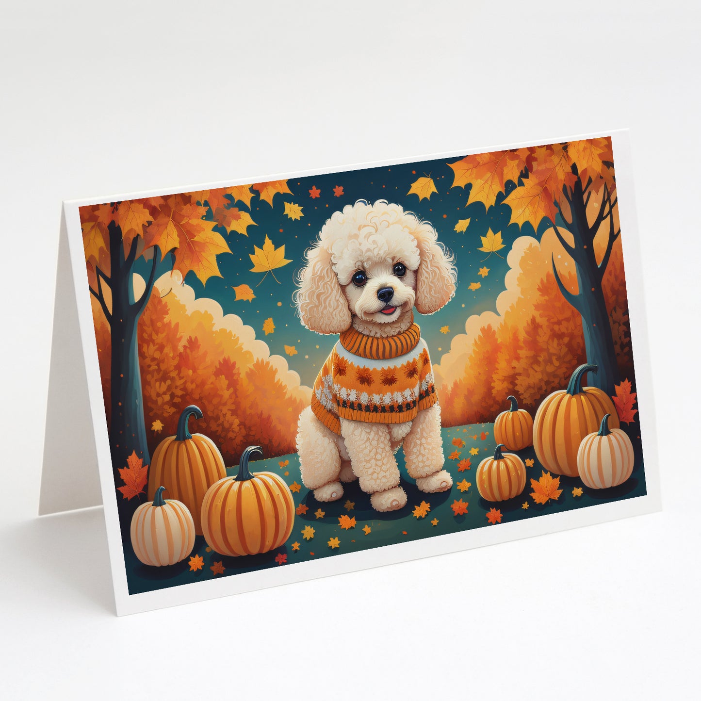 Buy this Poodle Fall Greeting Cards and Envelopes Pack of 8