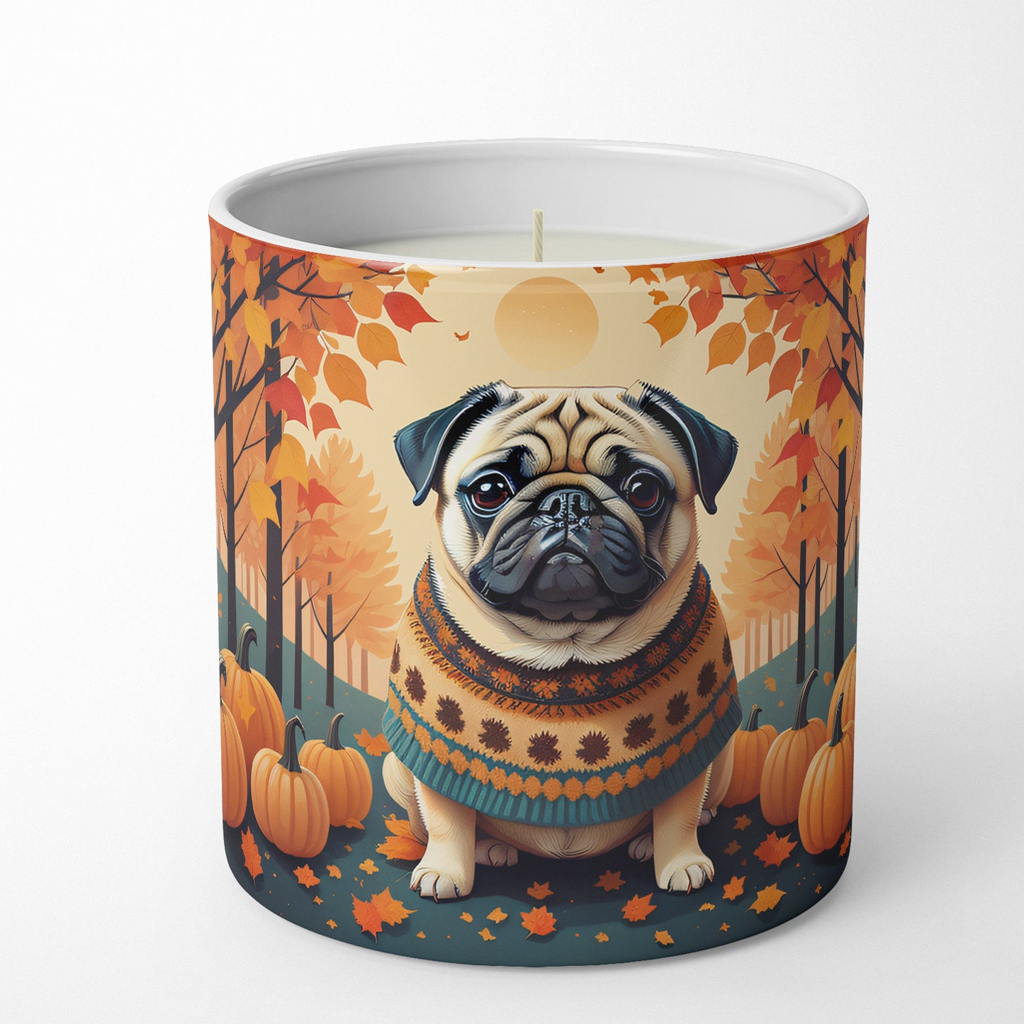 Fawn Pug Fall Decorative Soy Candle