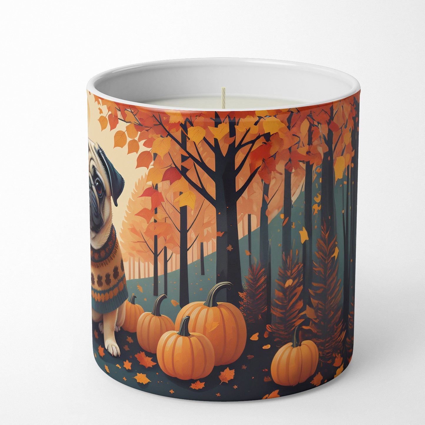 Fawn Pug Fall Decorative Soy Candle