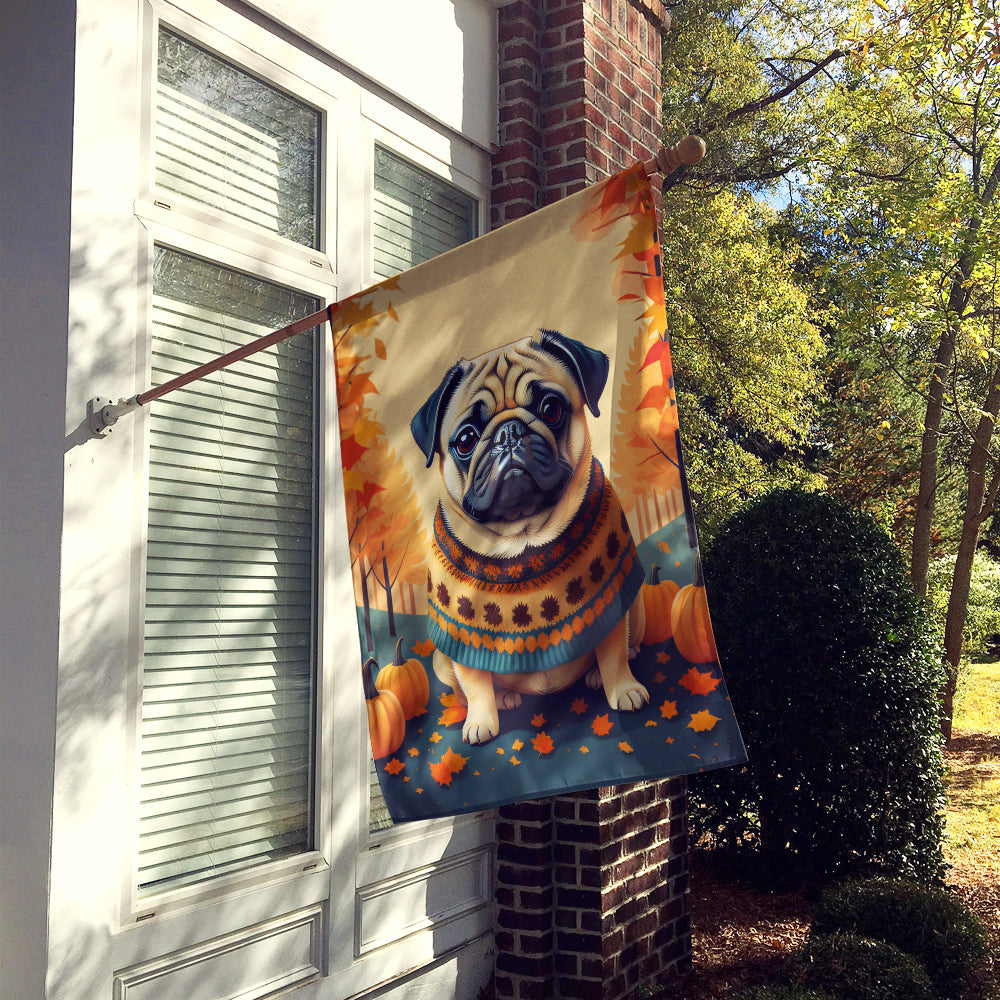 Fawn Pug Fall House Flag