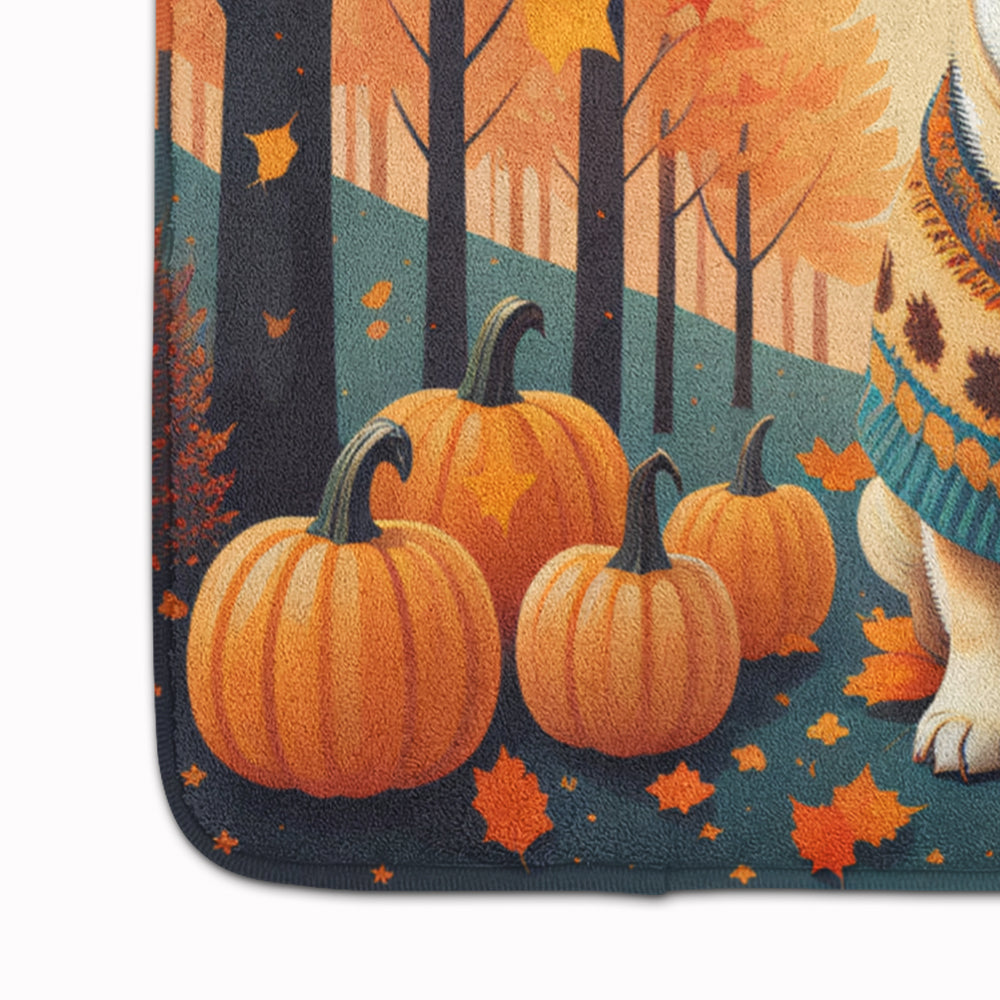 Fawn Pug Fall Memory Foam Kitchen Mat