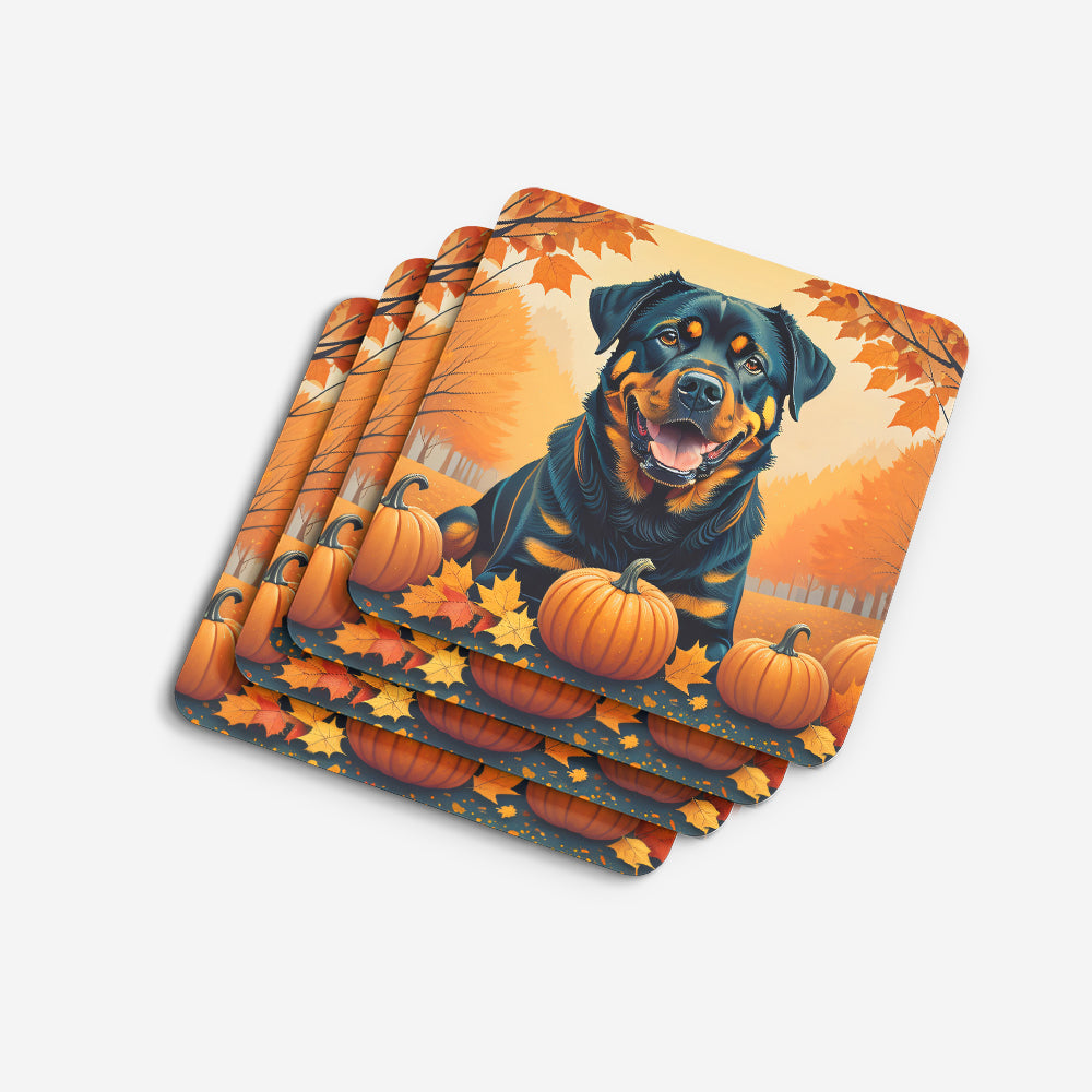 Rottweiler Fall Foam Coasters