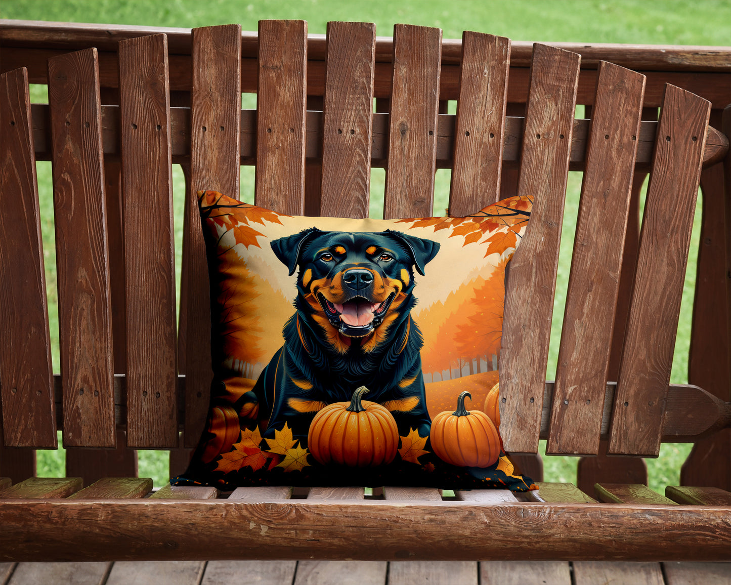 Rottweiler Fall Throw Pillow