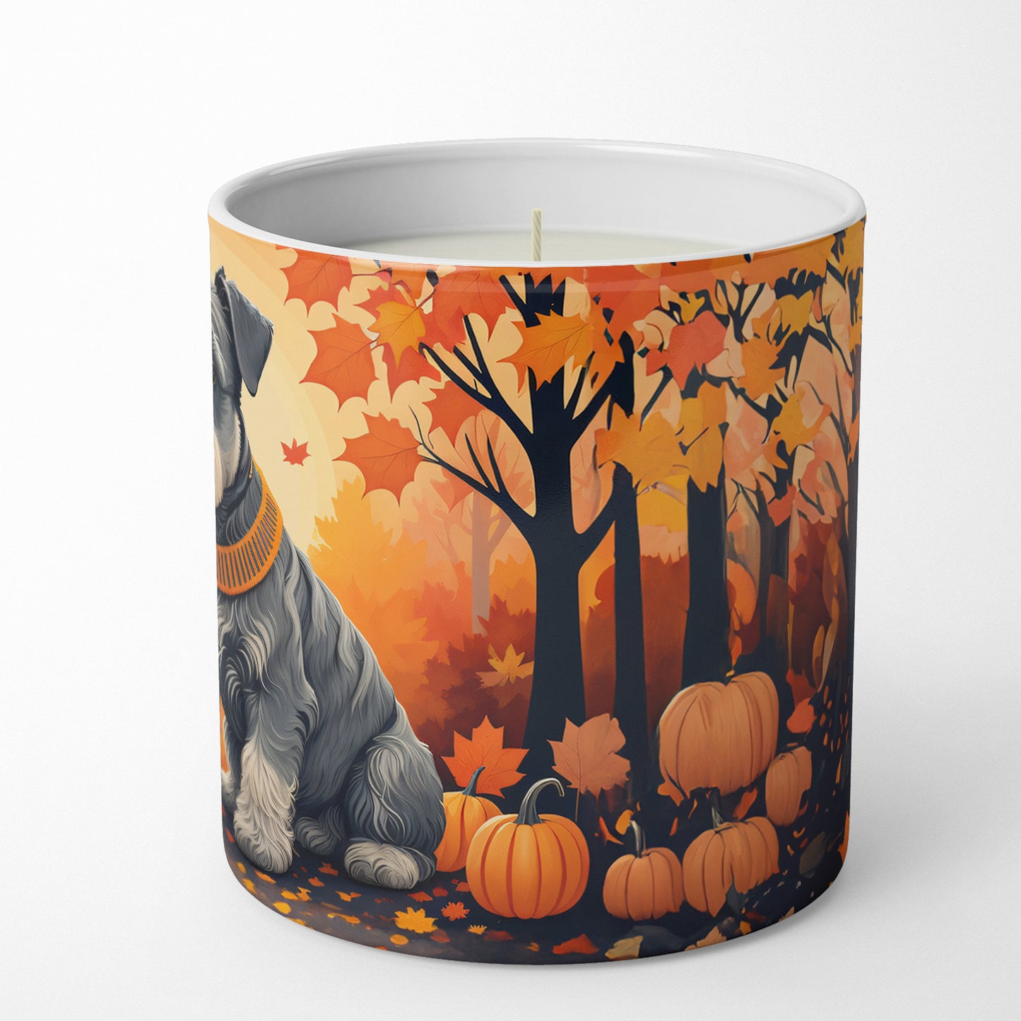 Schnauzer Fall Decorative Soy Candle