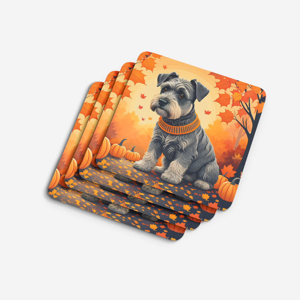 Schnauzer Fall Foam Coasters