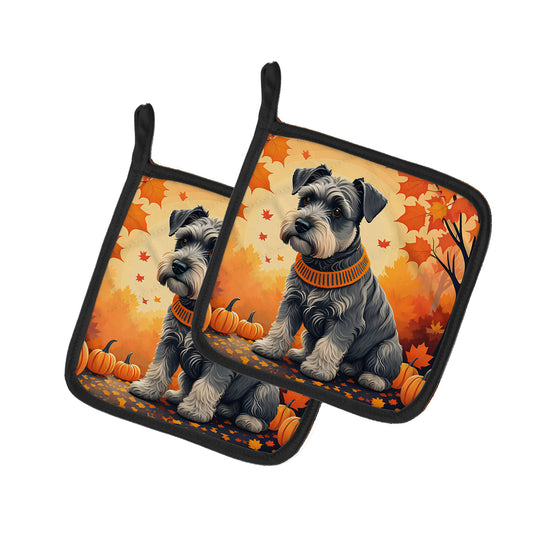 Buy this Schnauzer Fall Pair of Pot Holders