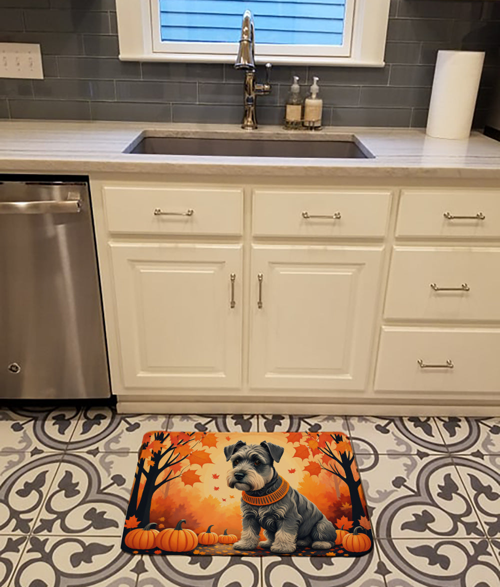 Schnauzer Fall Memory Foam Kitchen Mat