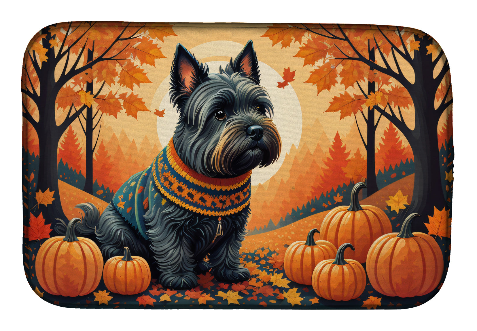 Buy this Scottish Terrier Fall Dish Drying Mat