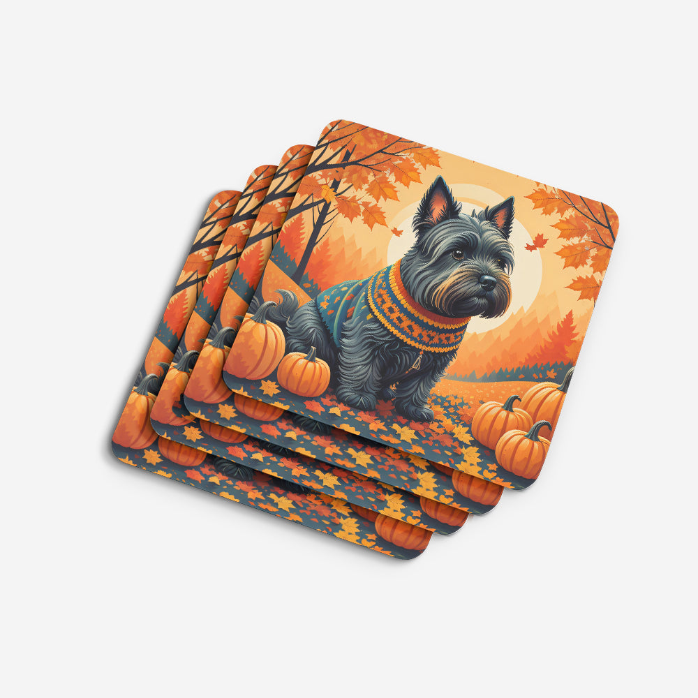 Scottish Terrier Fall Foam Coasters