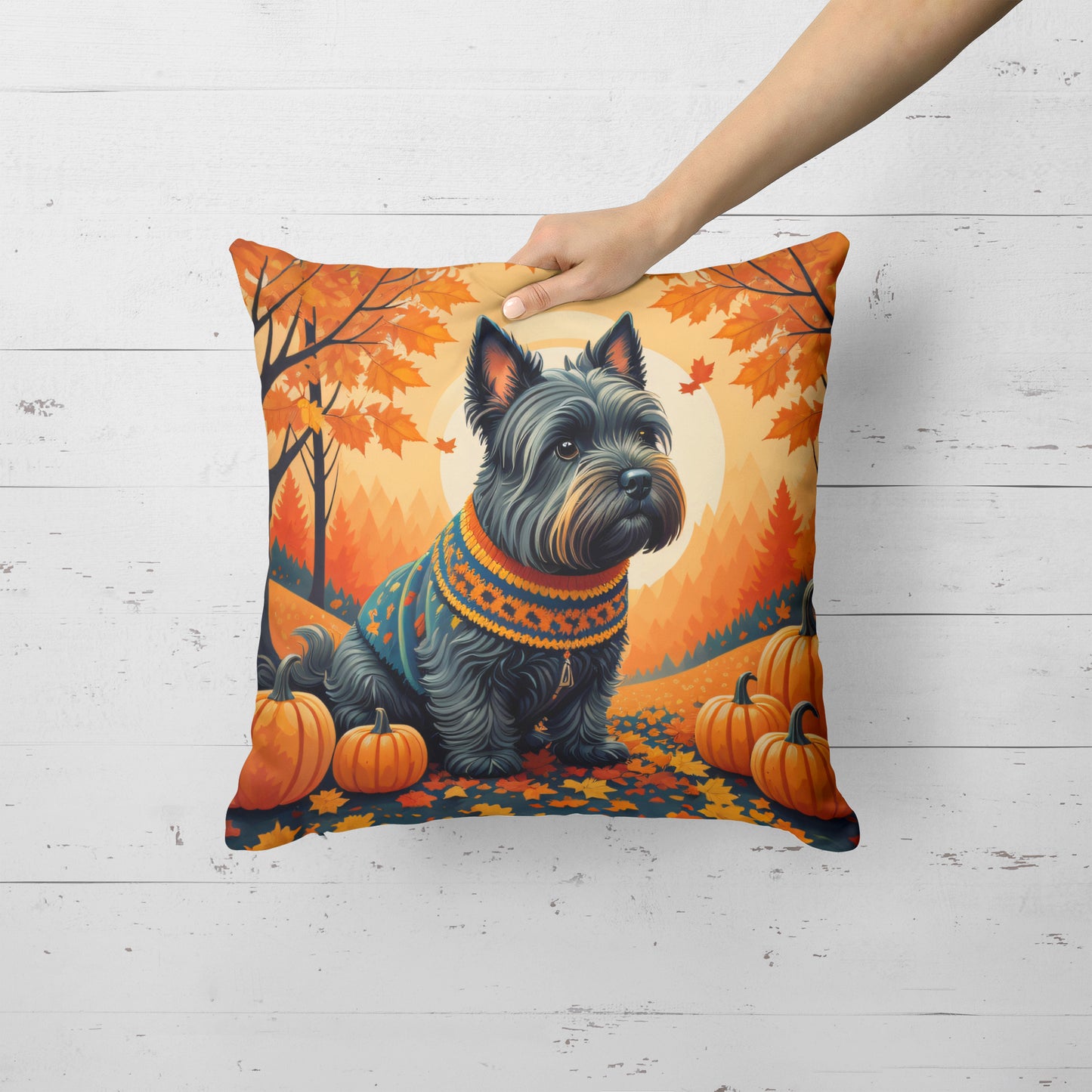 Scottish Terrier Fall Throw Pillow