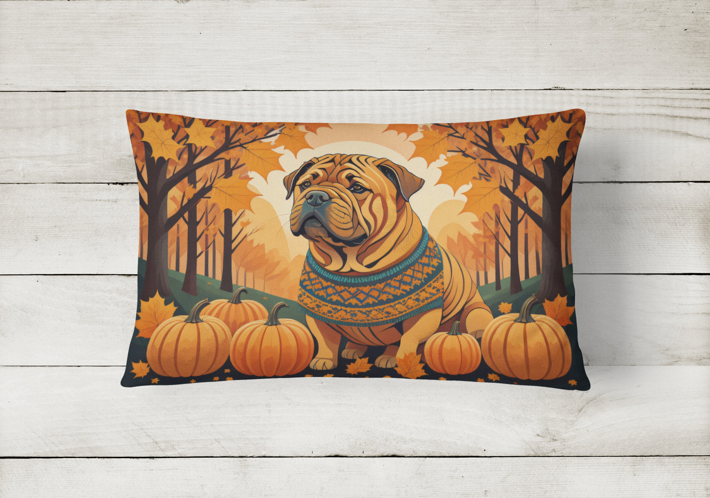 Shar Pei Fall Throw Pillow