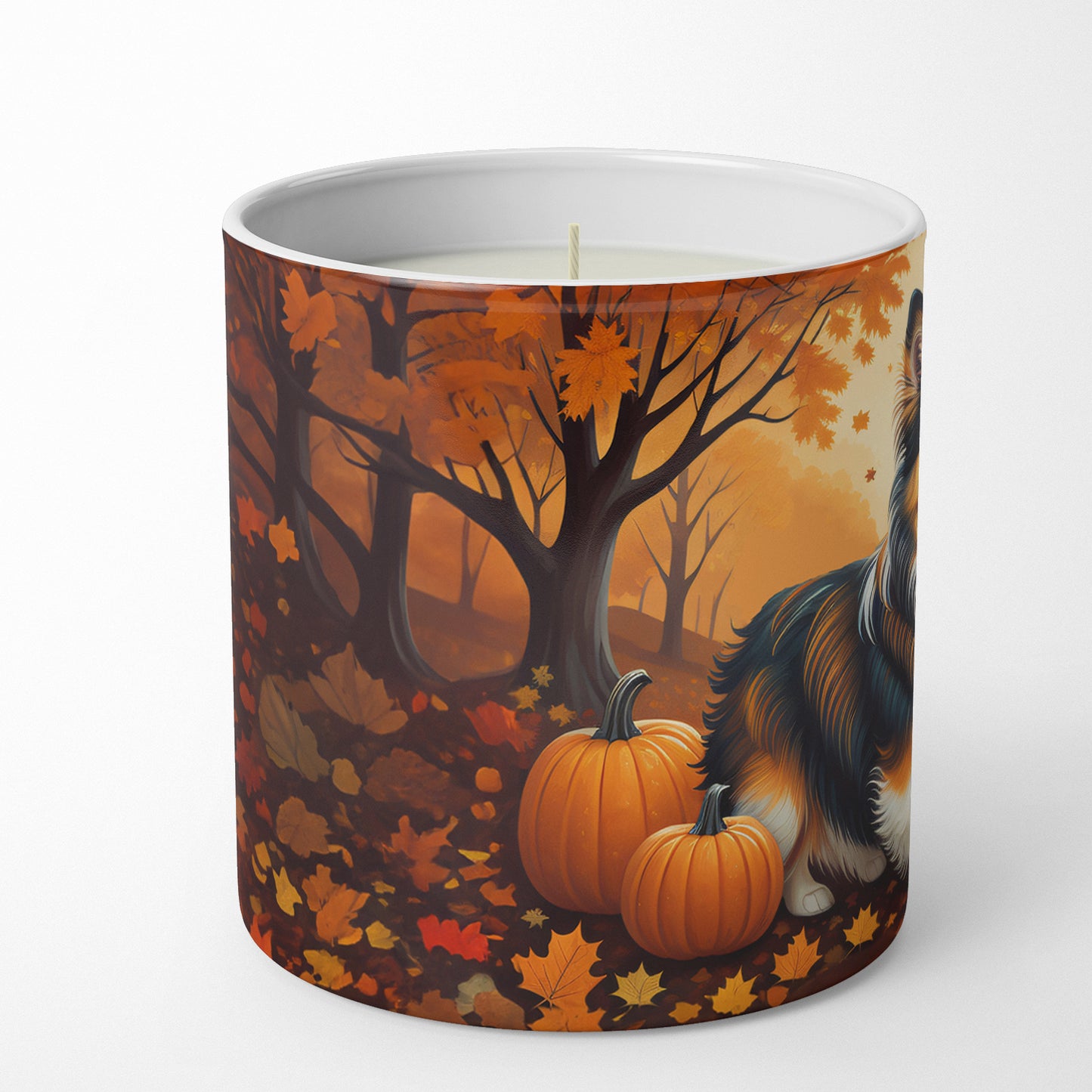 Buy this Sheltie Fall Decorative Soy Candle