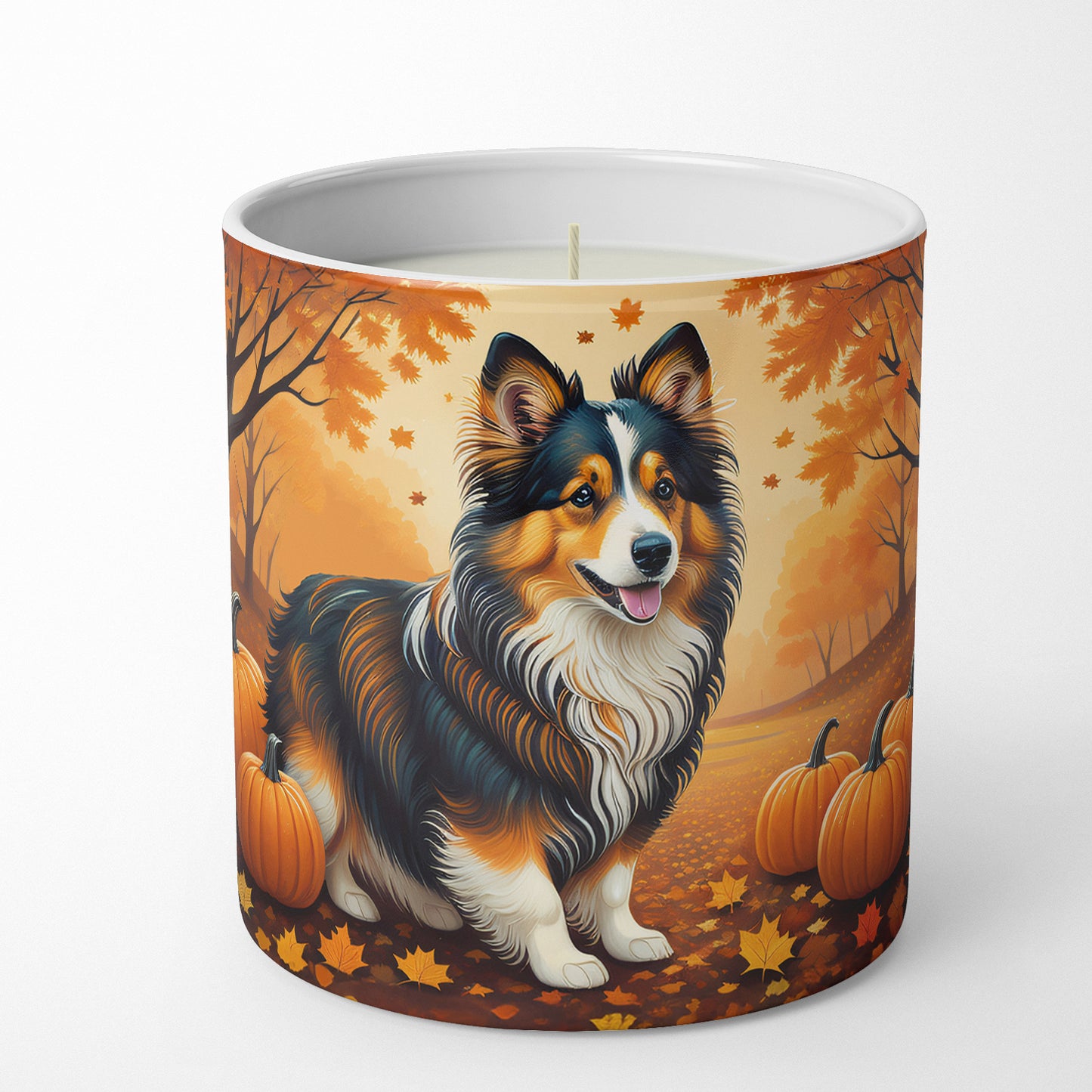 Sheltie Fall Decorative Soy Candle