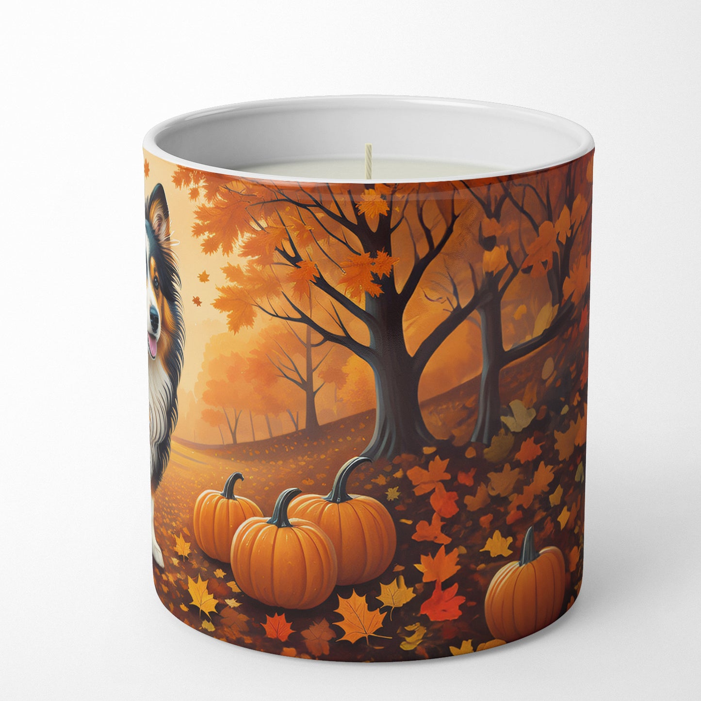 Sheltie Fall Decorative Soy Candle