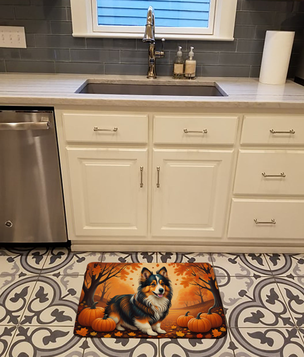 Sheltie Fall Memory Foam Kitchen Mat