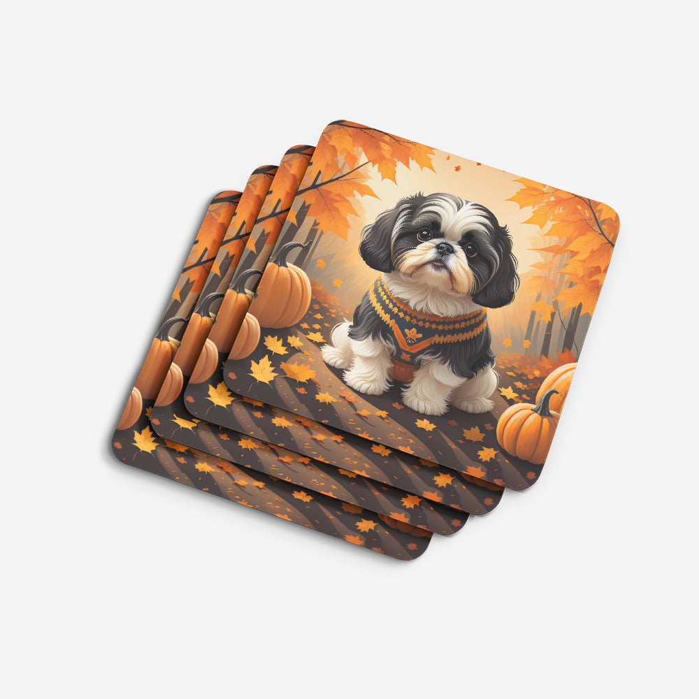 Shih Tzu Fall Foam Coasters