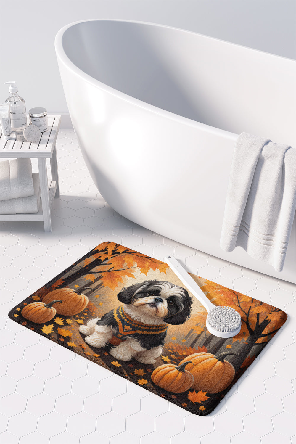 Shih Tzu Fall Memory Foam Kitchen Mat