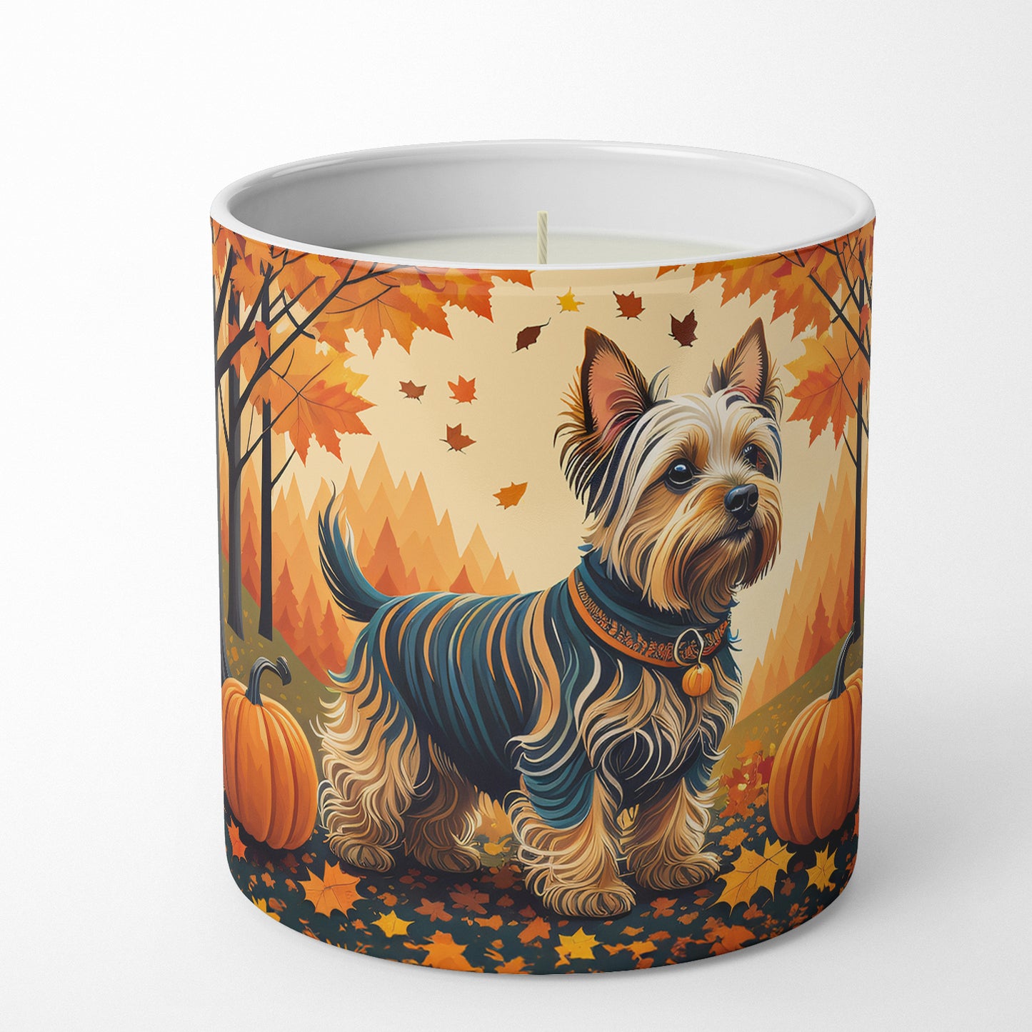 Silky Terrier Fall Decorative Soy Candle