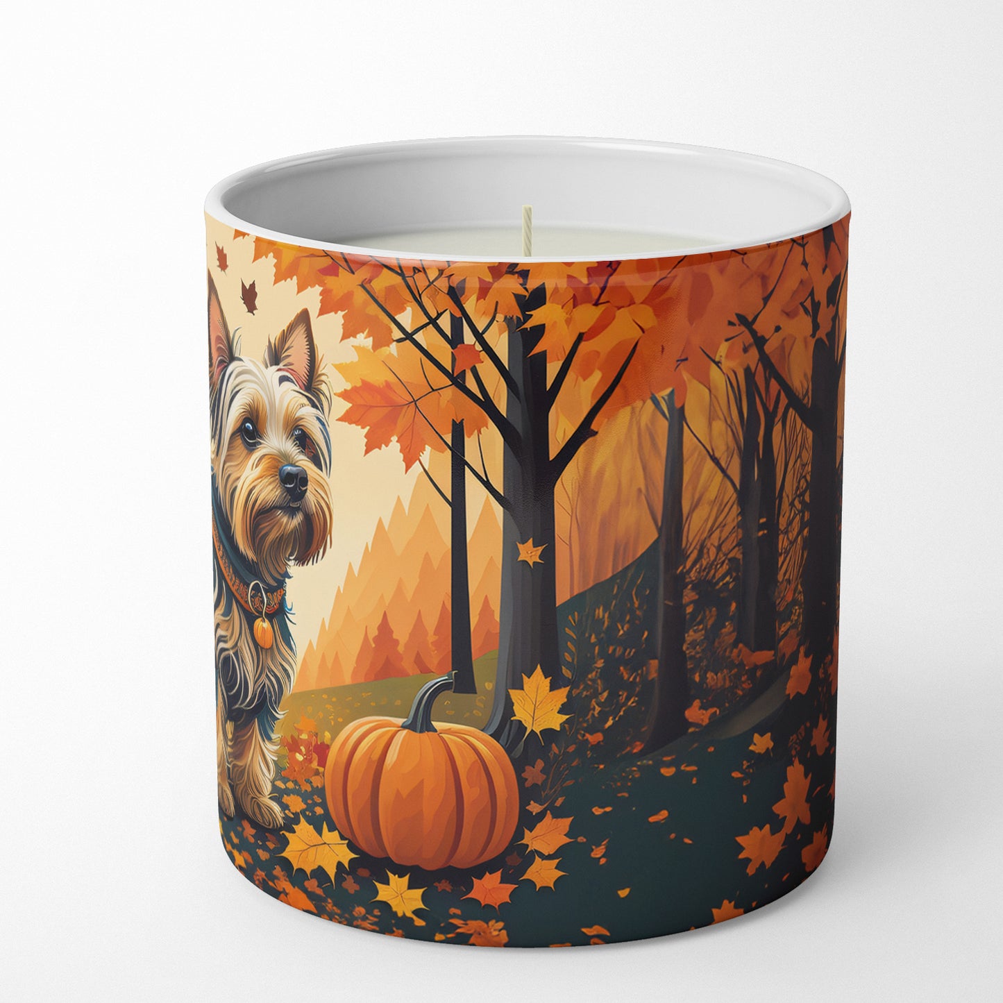 Silky Terrier Fall Decorative Soy Candle