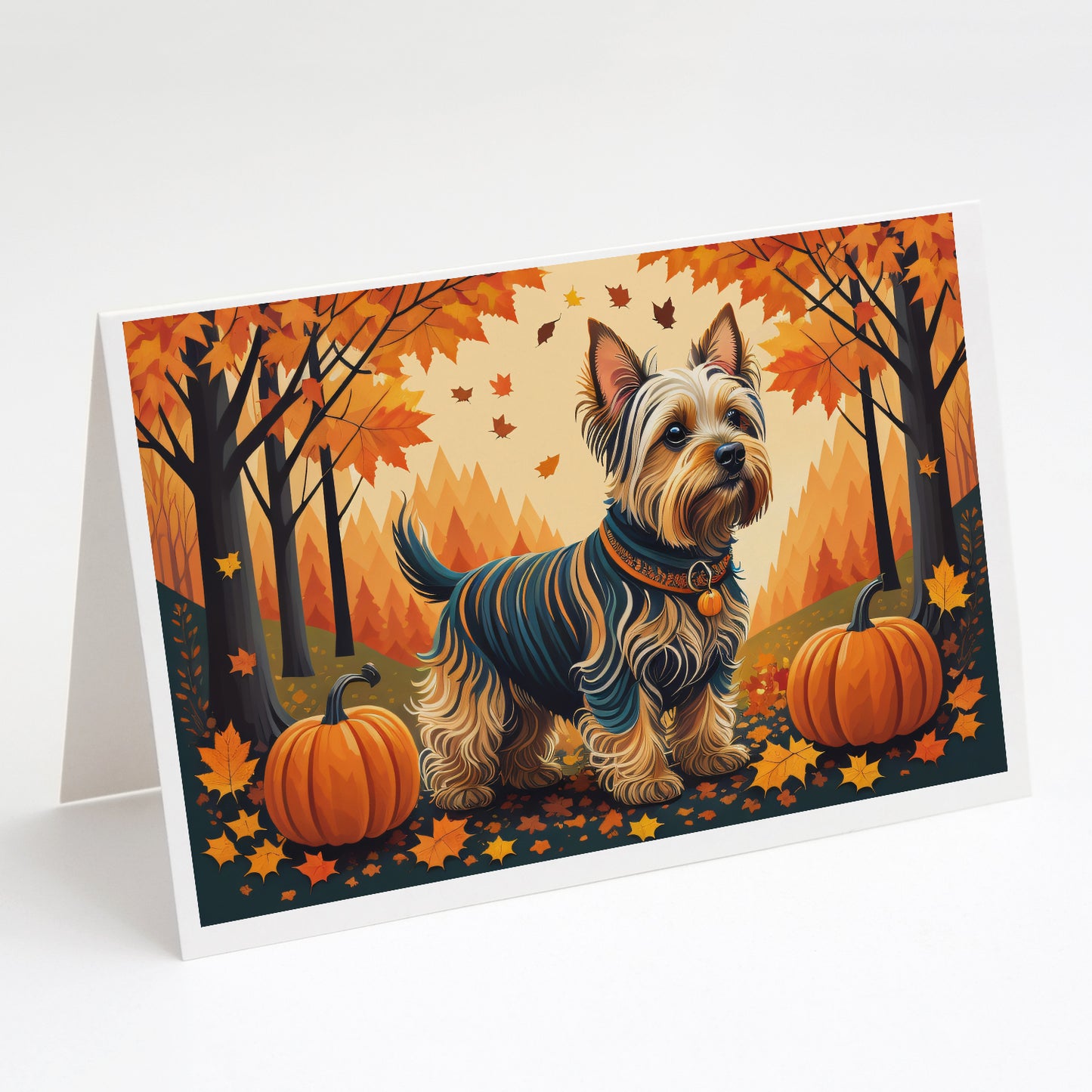 Buy this Silky Terrier Fall Greeting Cards and Envelopes Pack of 8