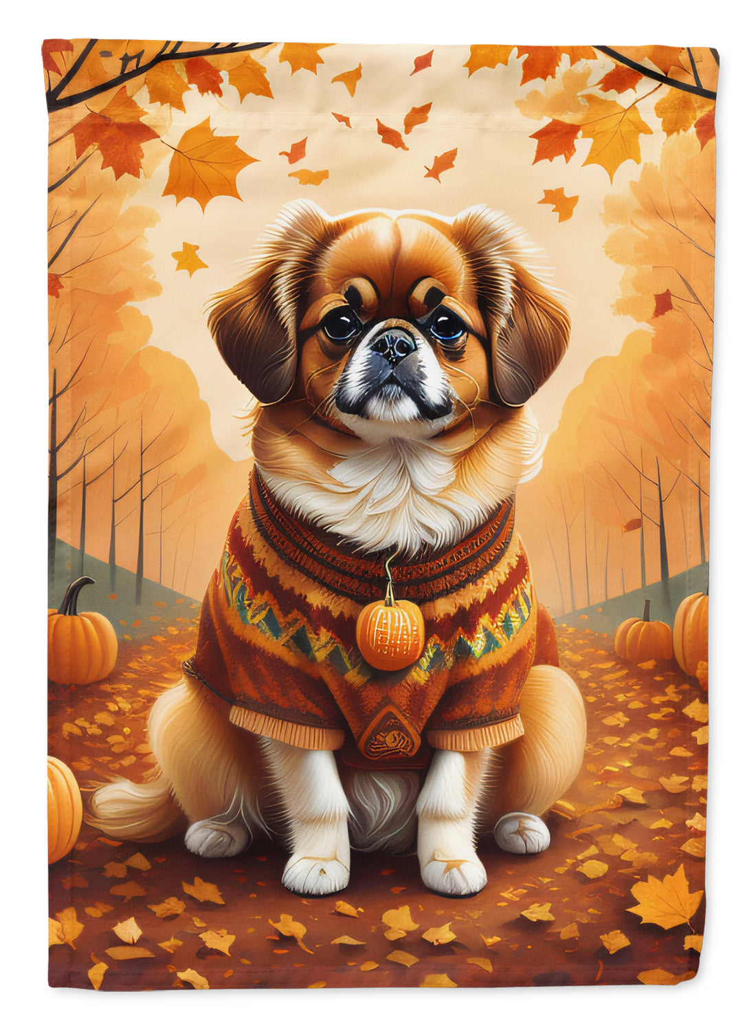 Buy this Tibetan Spaniel Fall House Flag