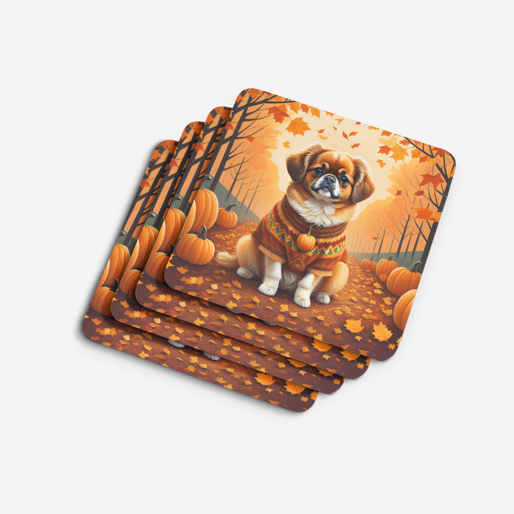 Tibetan Spaniel Fall Foam Coasters