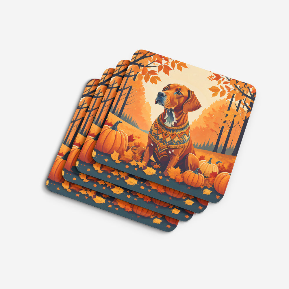 Vizsla Fall Foam Coasters