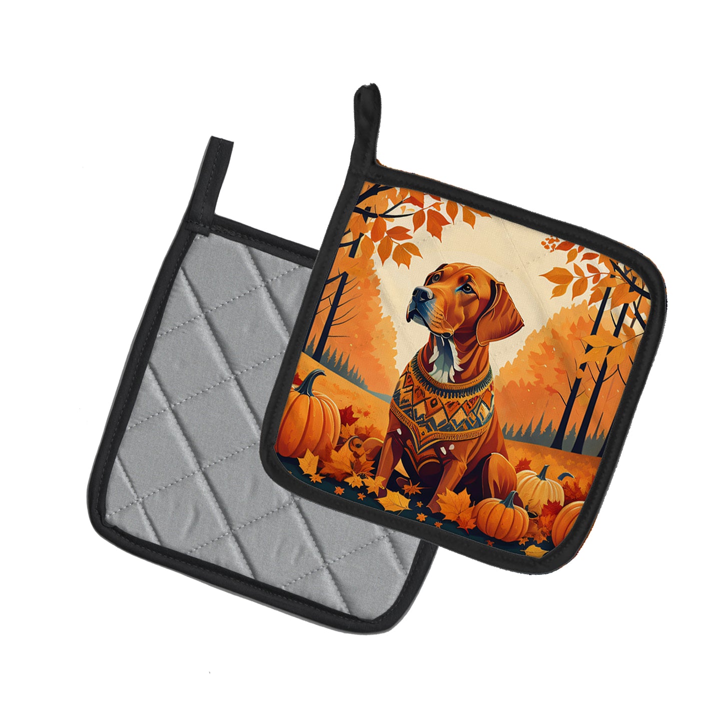 Vizsla Fall Pair of Pot Holders