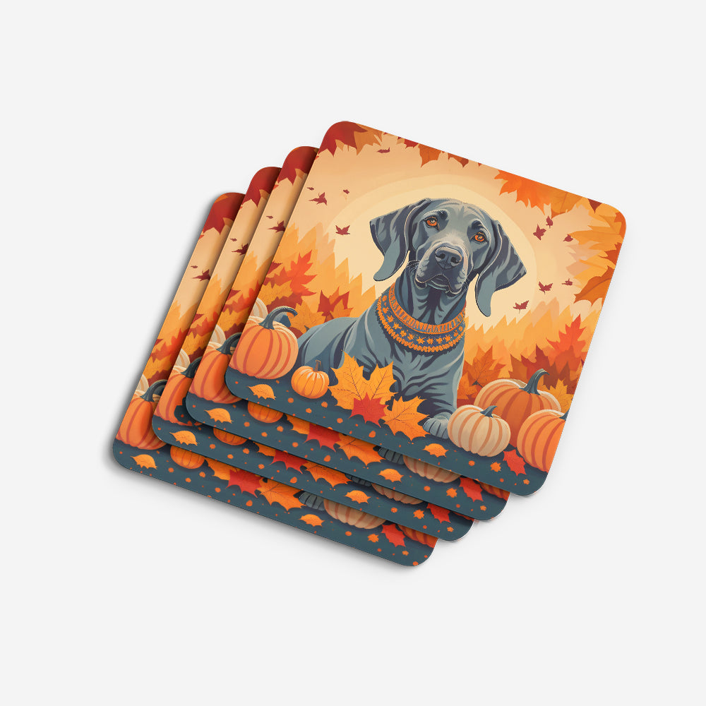 Weimaraner Fall Foam Coasters
